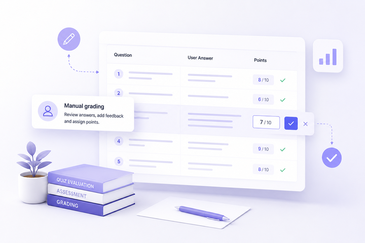 manual grading for quiz maker