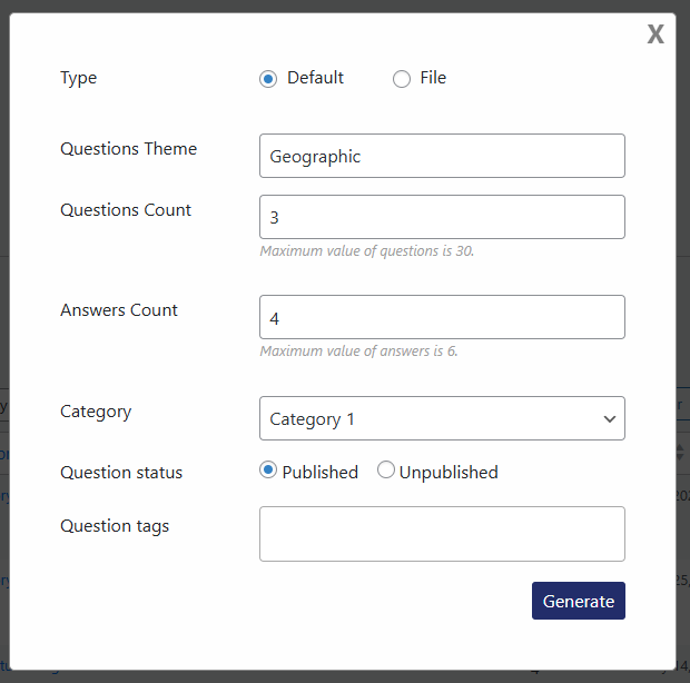 DeepSeek Default option