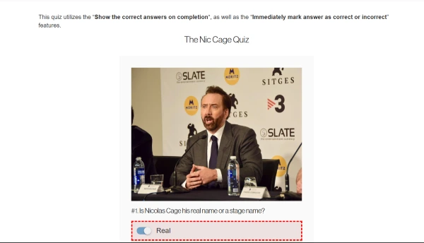 scored quiz by HD plugin