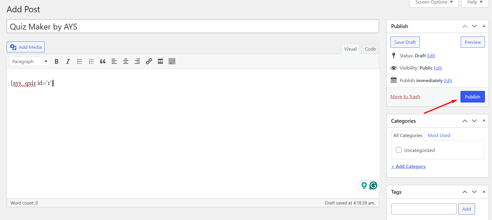 Publish with Classic Editor