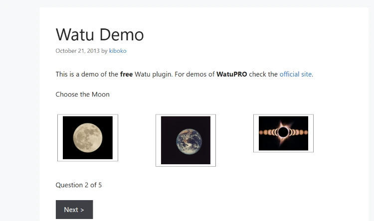 watu demo quiz