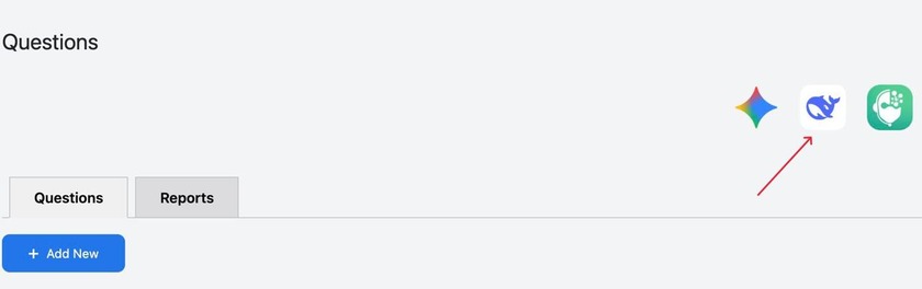 Showing the DeepSeek icon