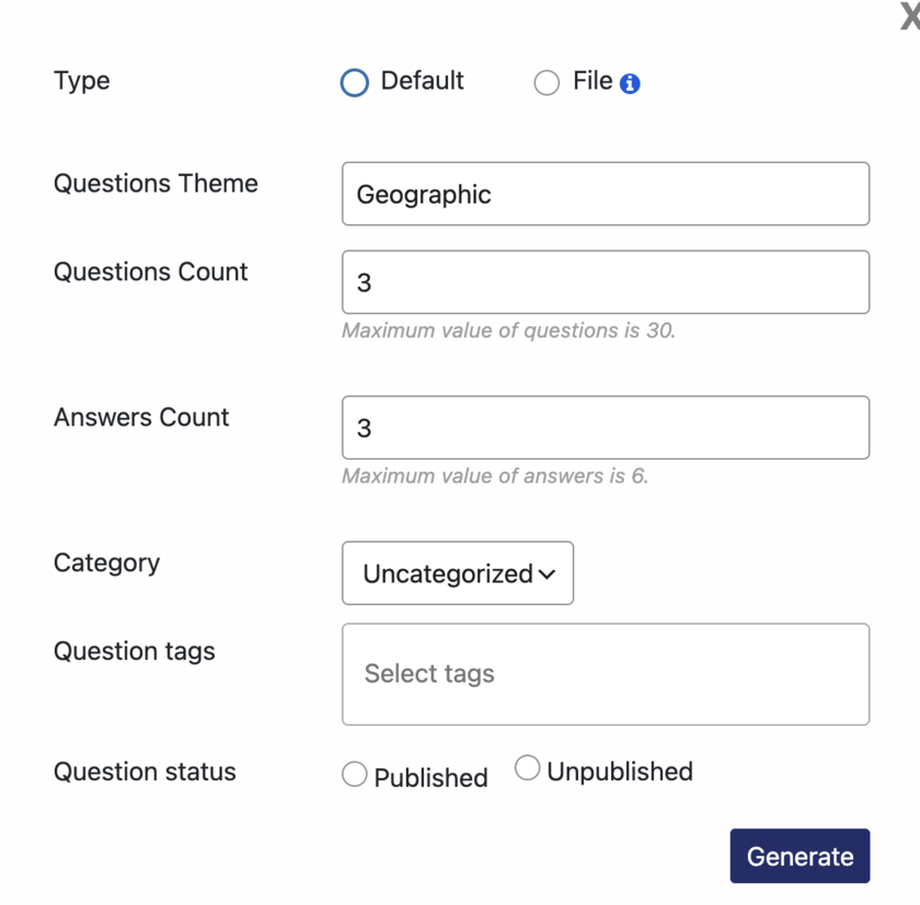 Generation settings of Gemini