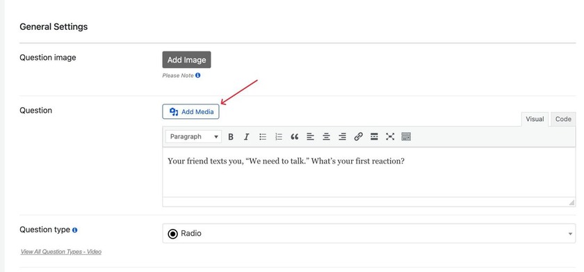 Showing how to add a media