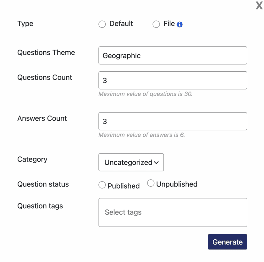 Generation settings of DeepSeek