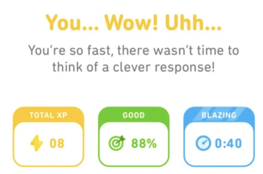 Duolingo message example