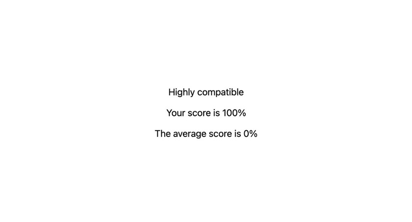 The final result page