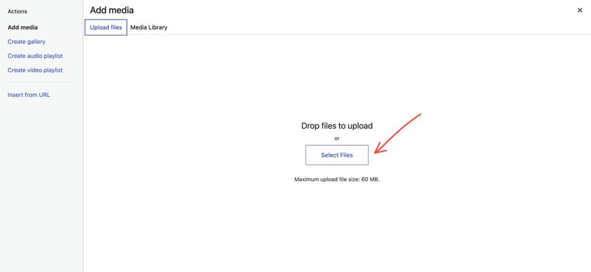 Showing to to upload files from your computer