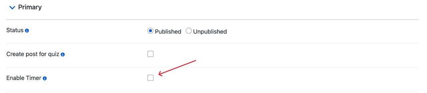 Showing the enable timer setting