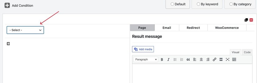 Showing the select button